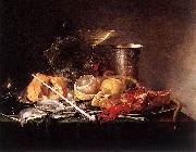 Jan Davidsz. de Heem Still-Life, Breakfast with Champaign Glass and Pipe oil